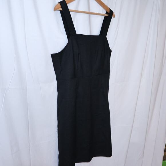 J Crew NWOT Biostretch Linen Blend Black A Line Dress Size 8 Sleeveless Straps - Picture 4 of 11